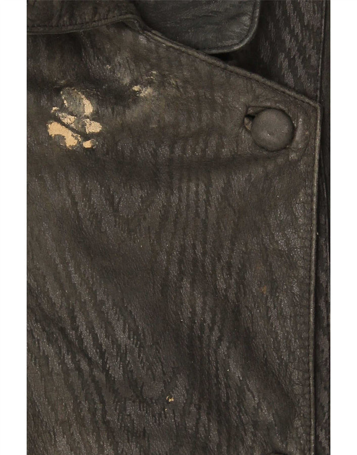 Giacca in pelle vintage da donna UK 18 XL nera