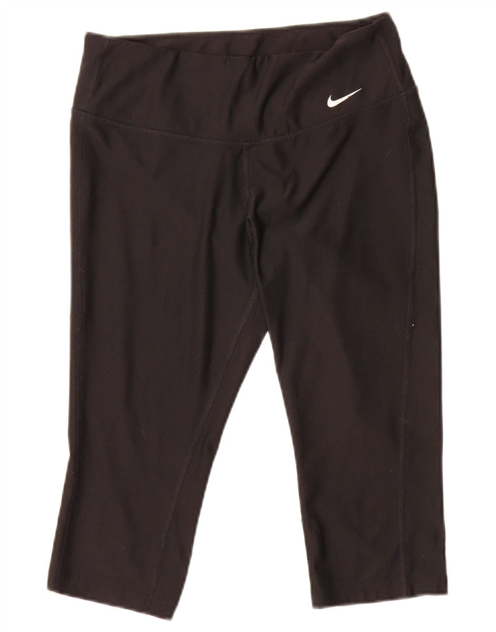 Leggings Capri da donna Nike UK 10 piccoli poliestere nero