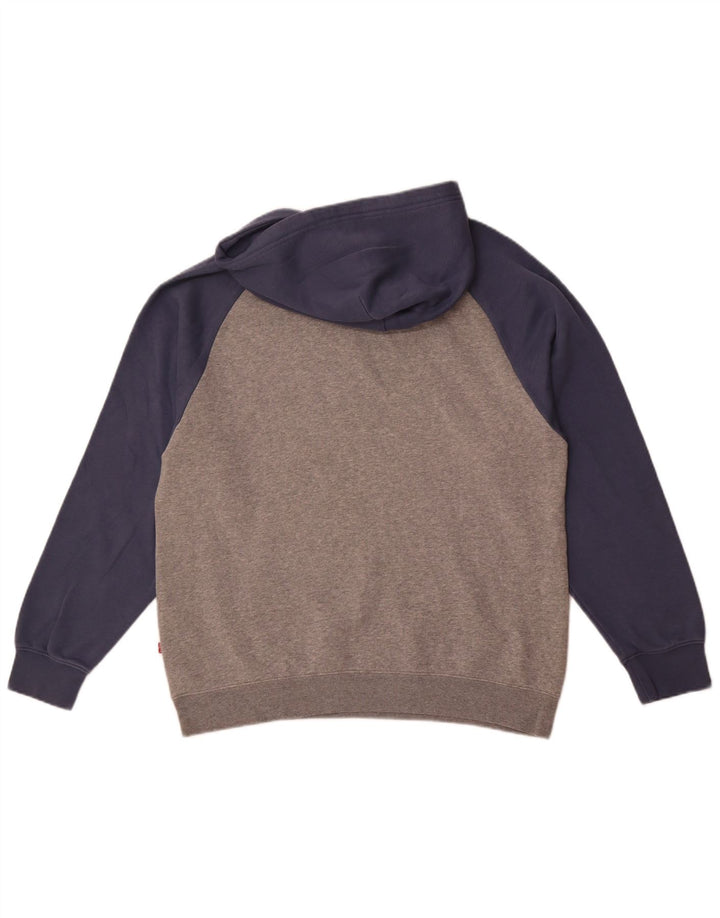 Levi's Felpa con cappuccio grafica da uomo con vestibilità comoda, colore grigio medio