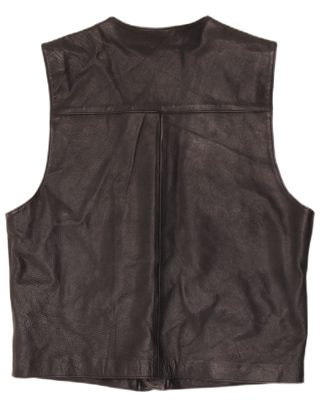 Gilet in pelle da uomo vintage IT 52 grande in pelle nera