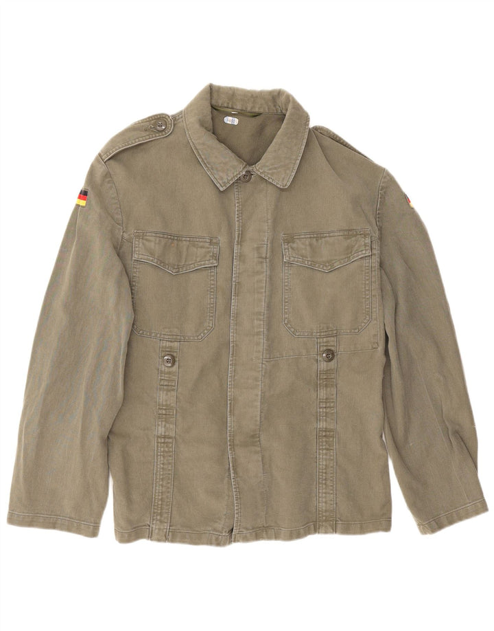 Camicia militare vintage da uomo piccola color kaki