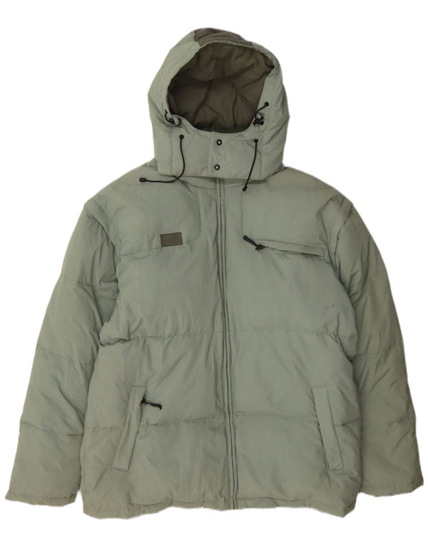 Giacca imbottita con cappuccio Fila da uomo UK 44 2XL Poliammide color block verde