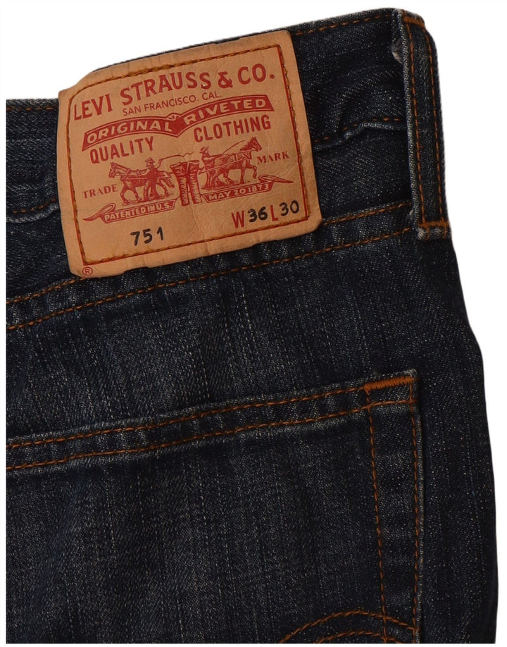 LEVI'S Jeans dritti da uomo 751 W36 L30 cotone blu navy