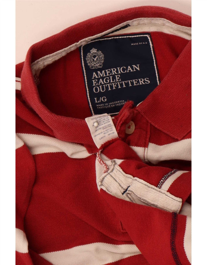Polo da uomo vestibilità regolare a maniche corte American Eagle, a righe rosse grandi