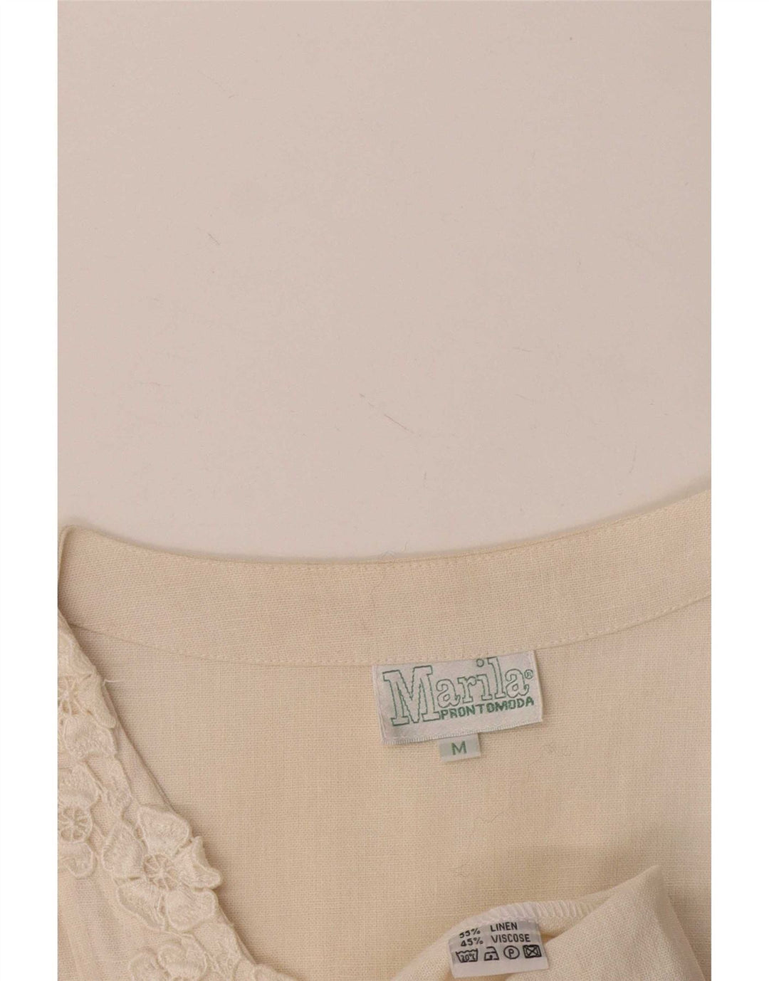 Abito a trapezio senza maniche da donna Marila UK 14 Lino bianco medio