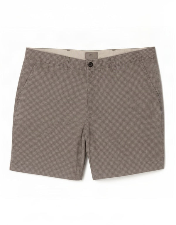 Marks & Spencer Mens Chino Shorts XL W38 Grey Geometric Cotton
