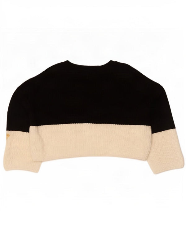 Topshop Maglione da donna con scollo a barca corto UK 8 Small Black Colourblock
