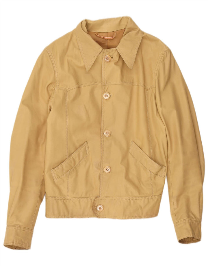 Giubbotto bomber vintage da donna UK 10 piccolo beige