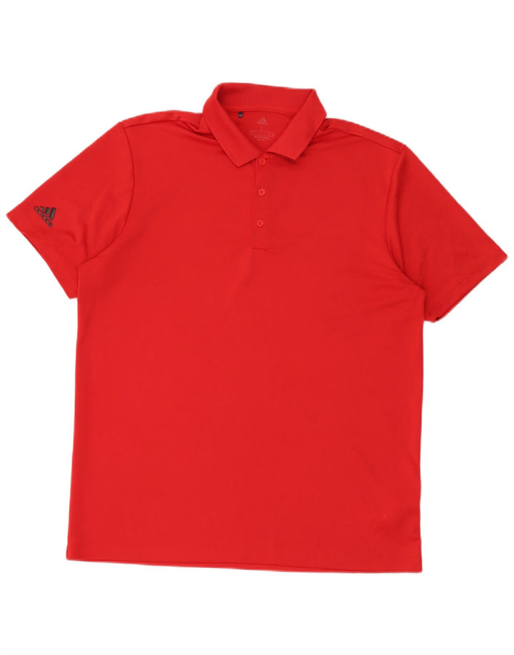 Polo Adidas da uomo grande rossa in poliestere