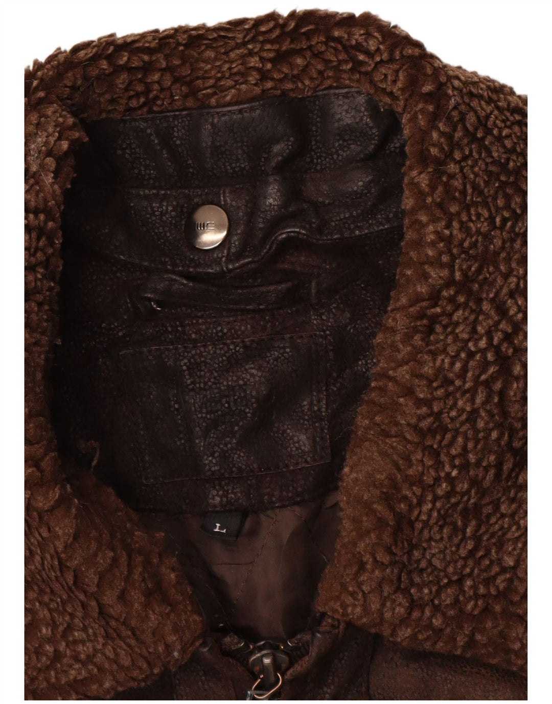 Giacca in pelle vintage da uomo UK 40 grande classica in pelle marrone
