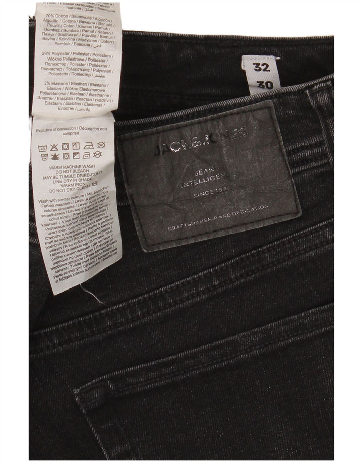 Jeans slim invecchiati da uomo Jack & Jones W32 L30 cotone nero