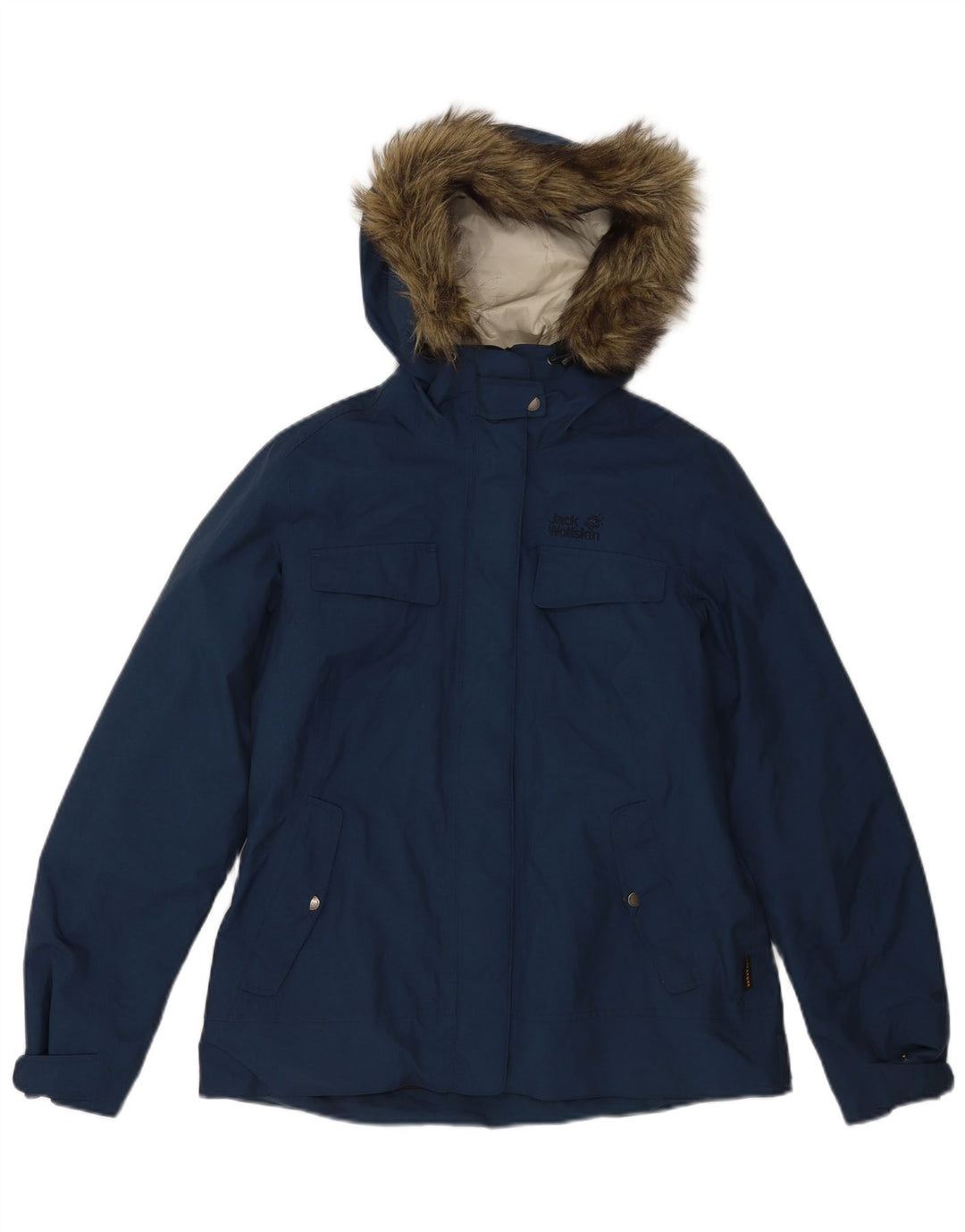Giacca a vento con cappuccio da donna Jack Wills UK 12/14 medio blu navy