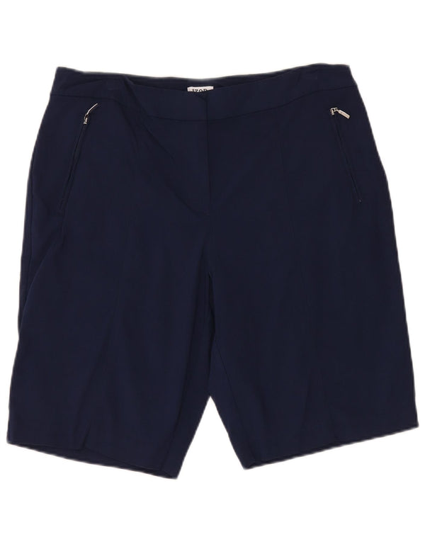 Izod Womens Chino Shorts US 12 Large W34 Navy Blue Rayon
