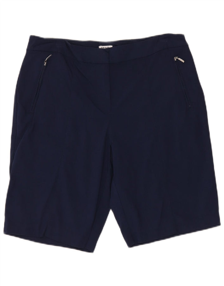 Pantaloncini chino da donna Izod US 12 Large W34 Rayon blu navy