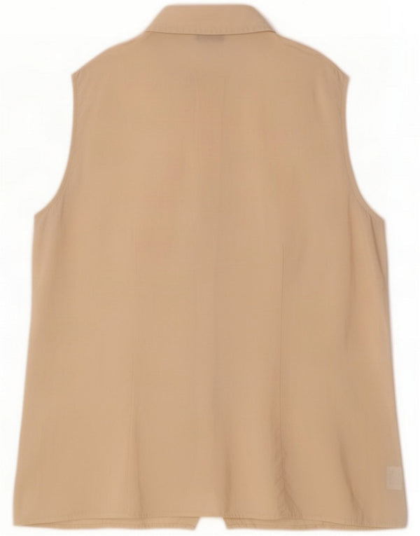 Marks & Spencer Womens St. Michael Shirt Blouse UK 14 Large Beige