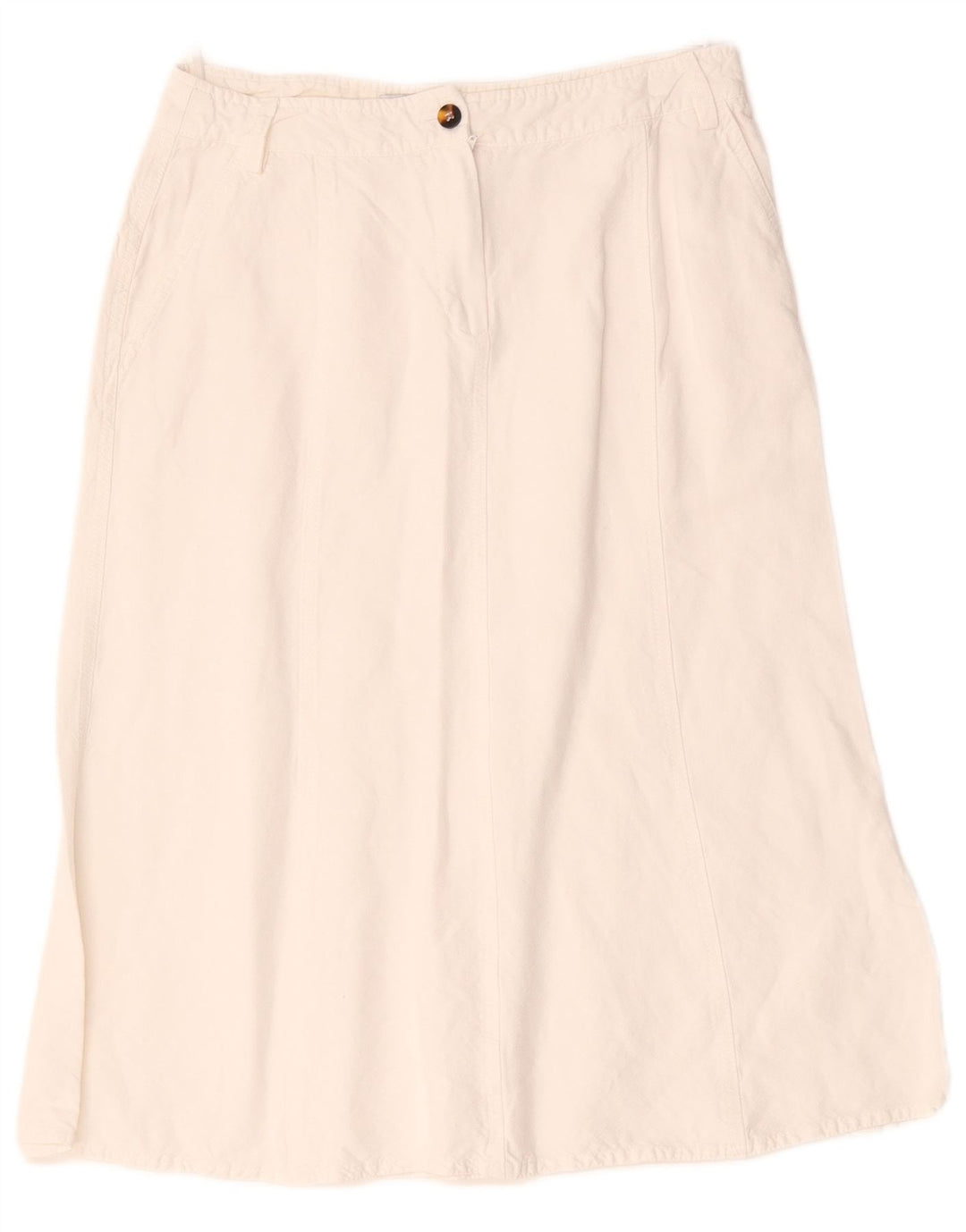 Gonna a trapezio da donna Marella UK 10 piccola W28 lino bianco