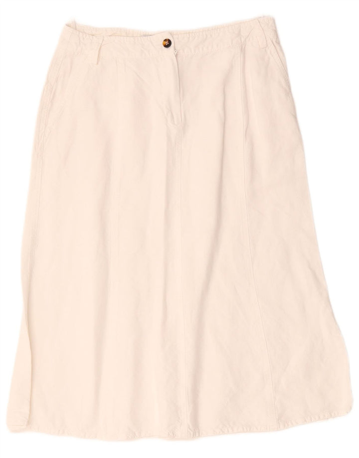 Gonna a trapezio da donna Marella UK 10 piccola W28 lino bianco