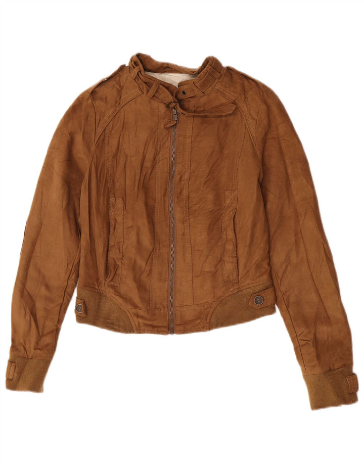 Giubbotto bomber militare corto da donna Zara UK 10 piccolo poliestere beige