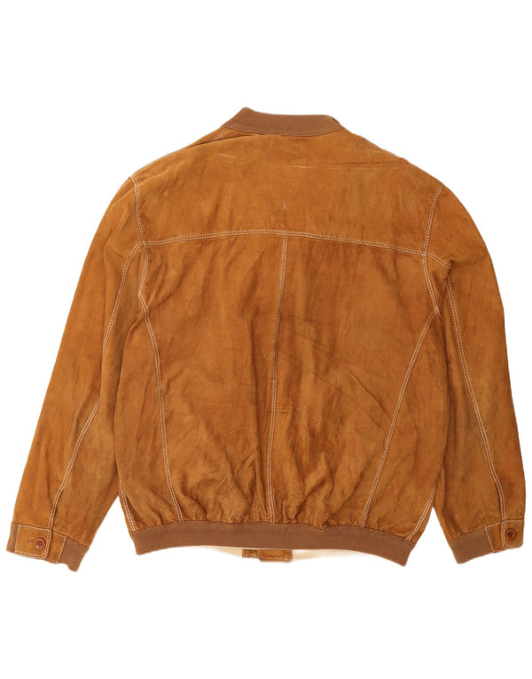 Giubbotto bomber da uomo in pelle scamosciata Mabrun IT 54 2XL Beige