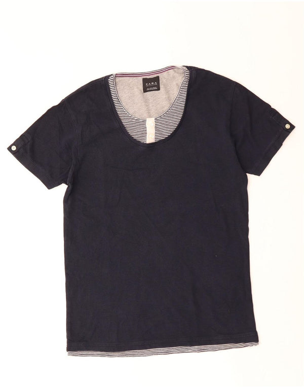T-shirt Zara da uomo Top Small Blu Navy