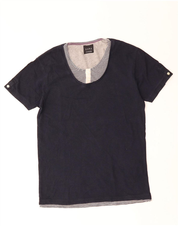 T-shirt Zara da uomo Top Small Blu Navy