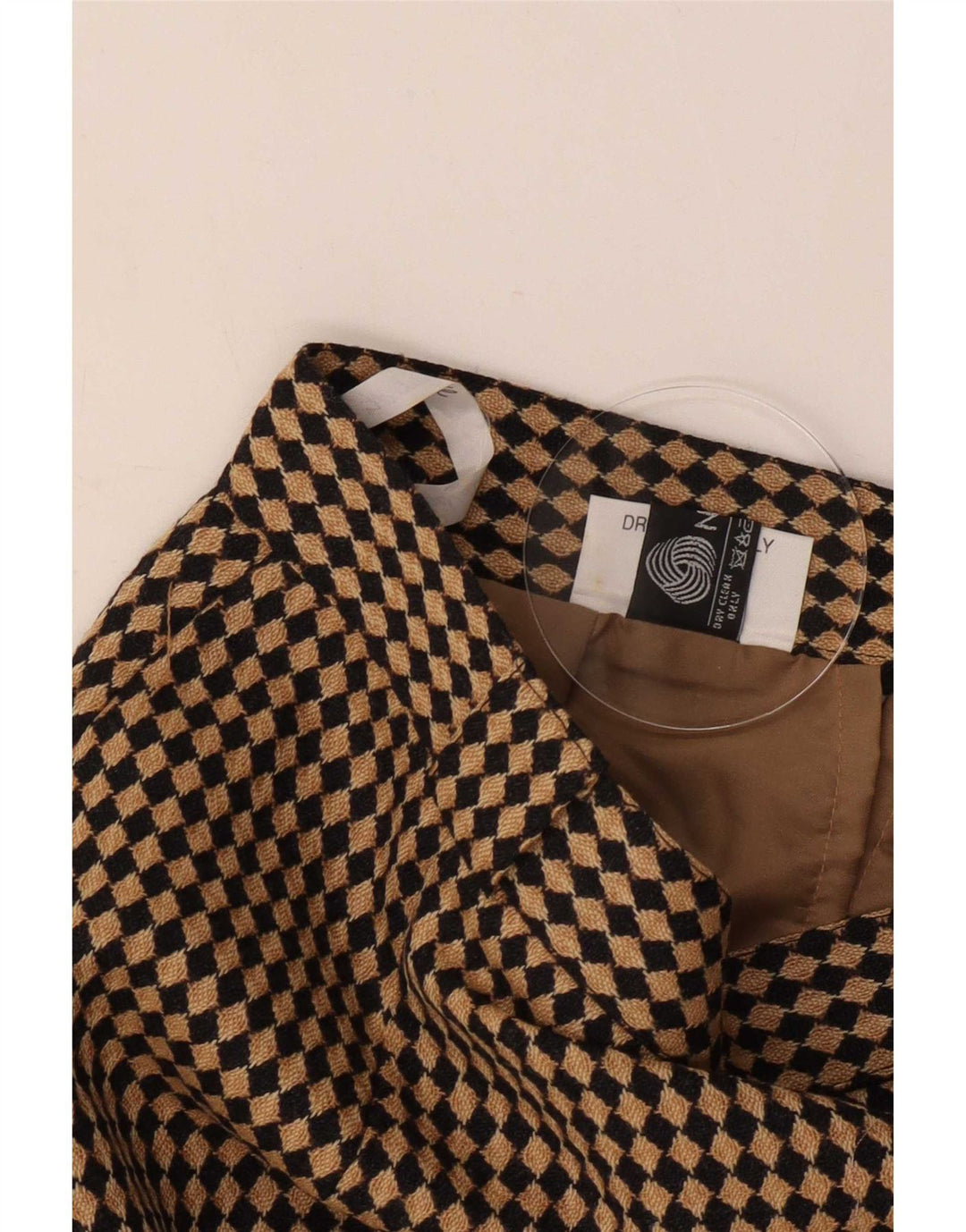 Gonna a tubino da donna Michael H UK 12 Media W26 Beige Argyle/Diamond Wool