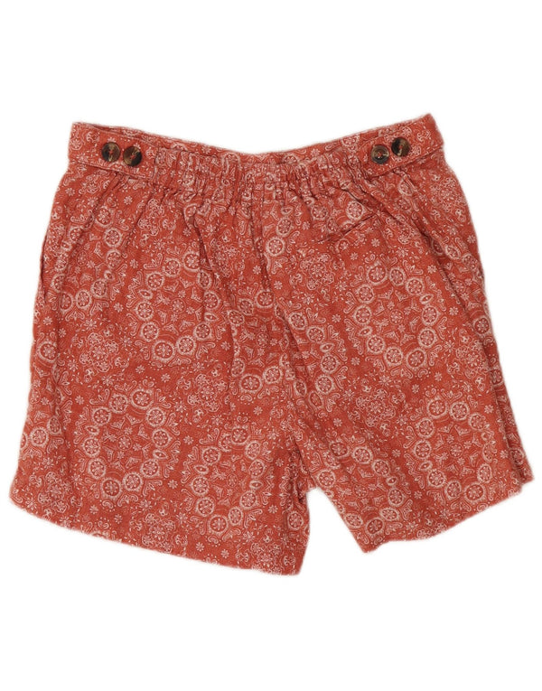 Fat Face Womens High Waist Shorts UK 12 Medium W30 Red Paisley Linen