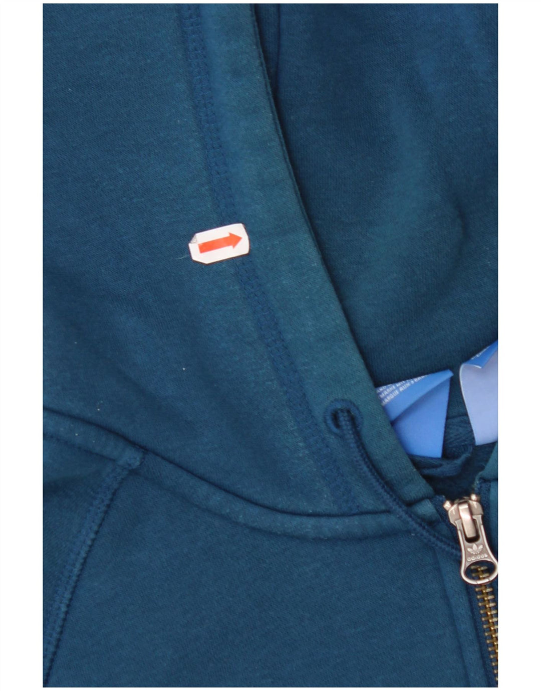 Maglione con cappuccio e zip grafica da donna ADIDAS UK 10 piccolo cotone blu