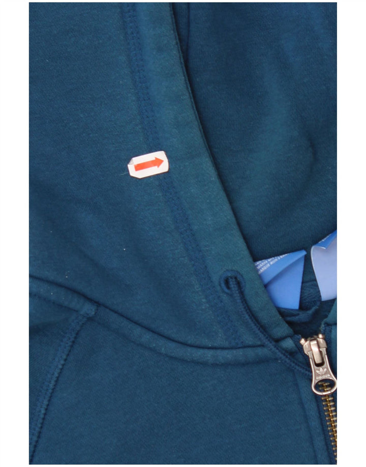 Maglione con cappuccio e zip grafica da donna ADIDAS UK 10 piccolo cotone blu