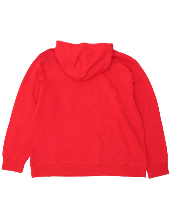Felpa con cappuccio grafica da uomo Reebok 2XL in cotone rosso
