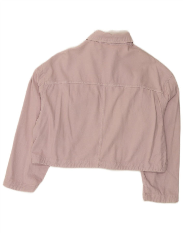 Giacca di jeans corta oversize da donna Zara UK 6 XS cotone rosa
