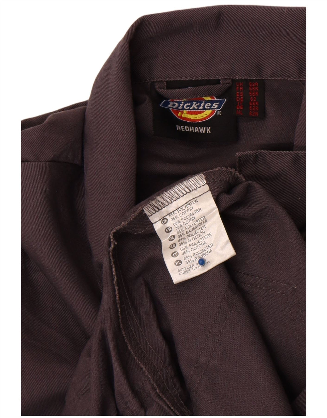 Dickies Tuta da uomo Redhawk con maniche a 3/4 UK 52 5XL Poliestere grigio