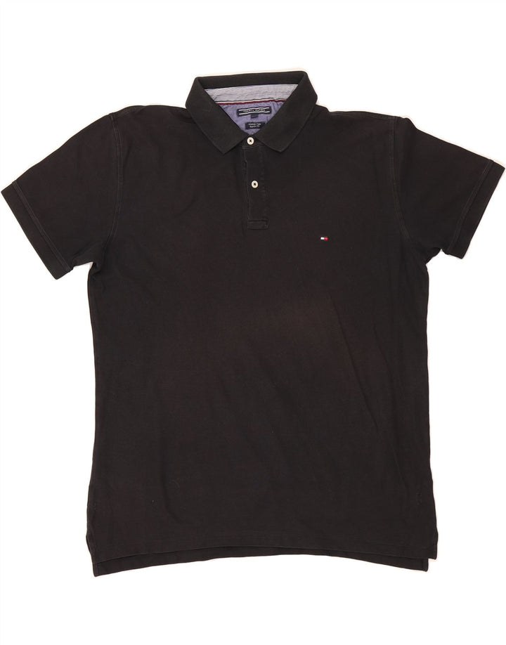 TOMMY HILFIGER Mens Regular Fit Polo Shirt 2XL Black Vintage Tommy Hilfiger and Second-Hand Tommy Hilfiger from Messina Hembry 