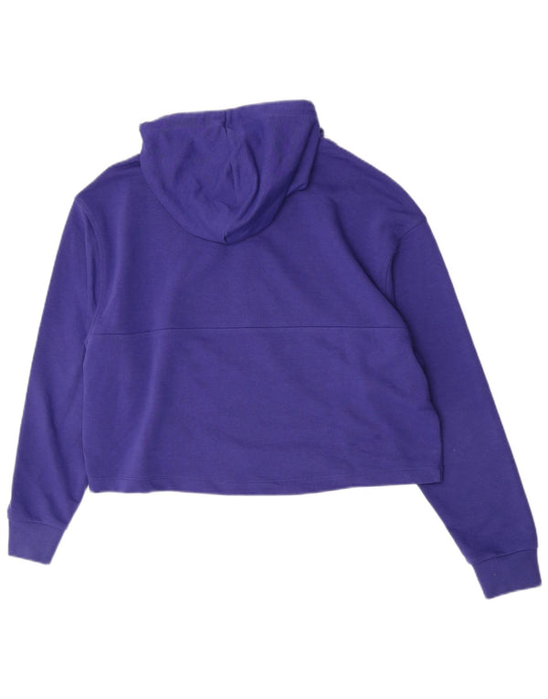 Felpa con cappuccio oversize Nike Dri Fit Crop da donna, UK 14, cotone viola medio