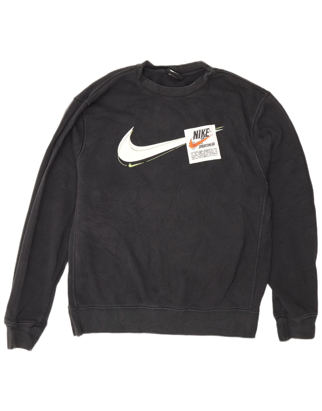 Felpa grafica da uomo Nike Felpa media in cotone nero
