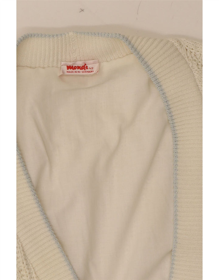 MONDI Womens Oversized Cardigan Sweater EU 42 Large White Vintage Mondi and Second-Hand Mondi from Messina Hembry 