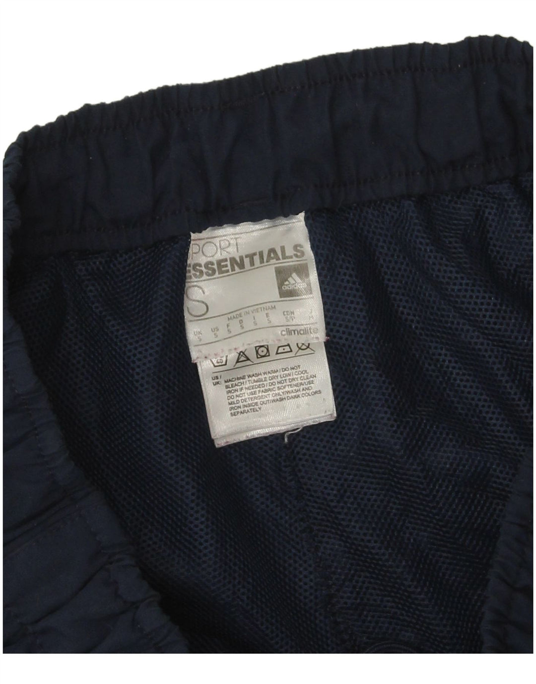 Pantaloncini sportivi da uomo Adidas piccoli in poliestere blu navy