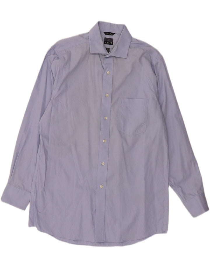 CHAPS Mens Classic Fit Shirt Size 15 1/2 Medium Blue Cotton Vintage Chaps and Second-Hand Chaps from Messina Hembry 