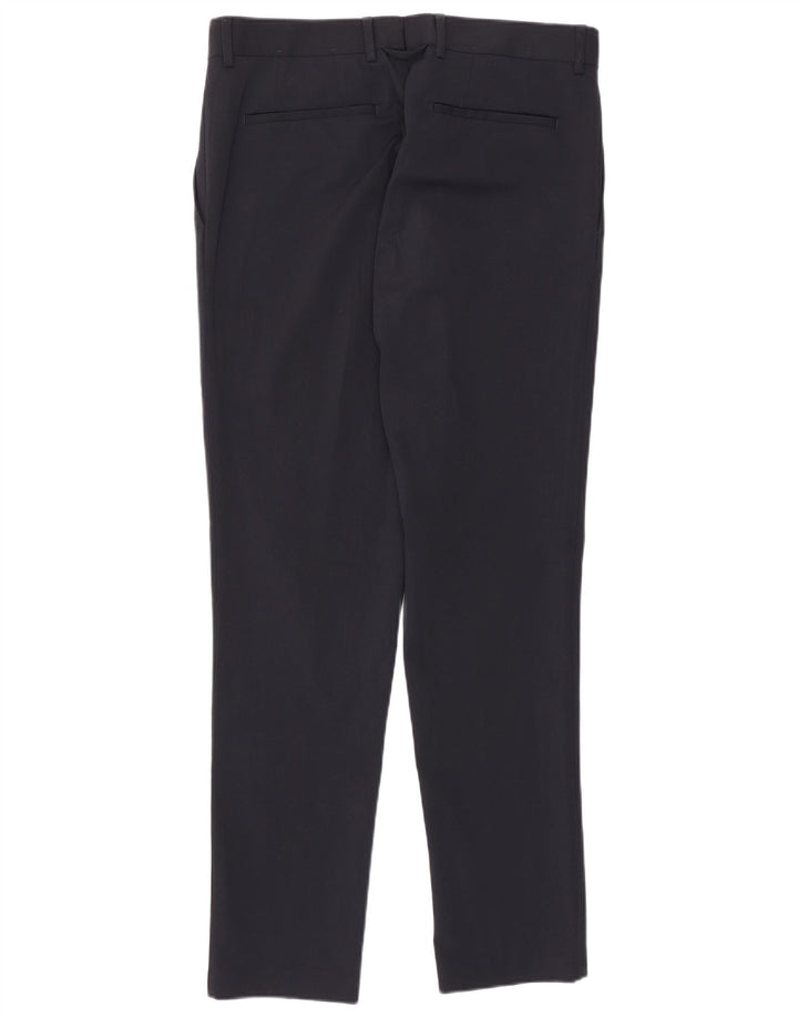 Pantaloni casual slim da uomo Zara EU 40 Medium W31 L30 Poliestere blu navy