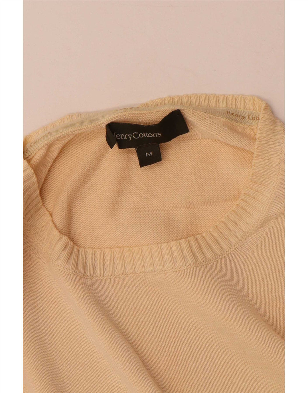 Maglione da uomo girocollo Henry Cottons in cotone beige medio