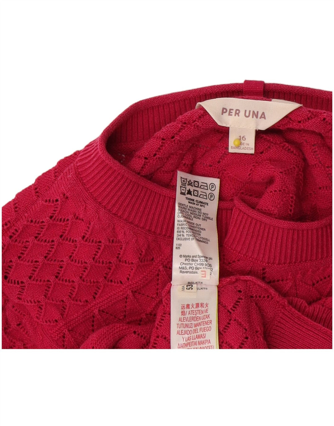 Maglione maglione girocollo Marks & Spencer da donna Per Una UK 16 grande rosa