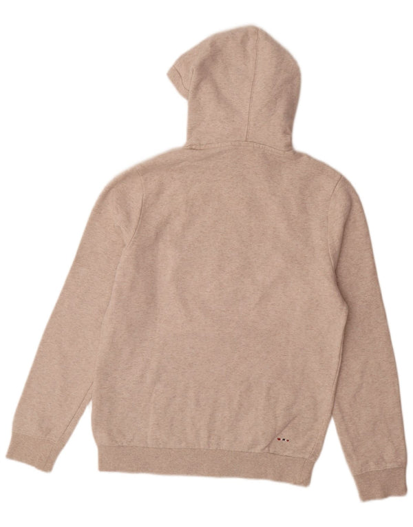 Felpa con cappuccio grafica da uomo Napapijri XS in cotone screziato beige