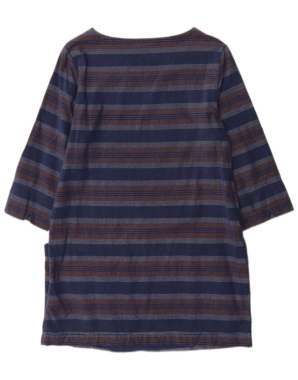 Abito a tunica con maniche a 3/4 da donna Seasalt UK 12 Cotone medio a righe blu navy