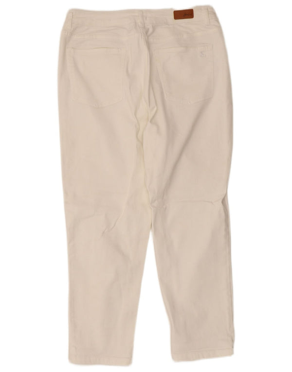 Pantaloni casual dritti da donna Joules UK 16 Large W34 L25 Cotone bianco