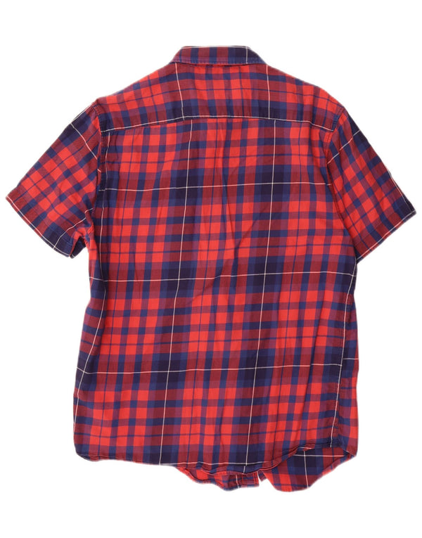 Camicia Lee da uomo in flanella slim fit a maniche corte, cotone a quadri rossi grandi