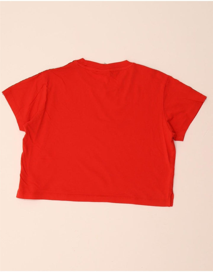 CHAMPION Girls Graphic T-Shirt Top 9-10 Years Medium Red