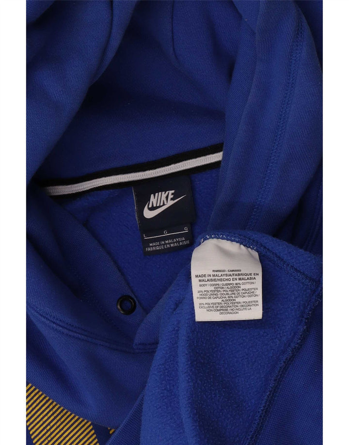 Felpa con cappuccio grafica da uomo Nike Large in cotone blu
