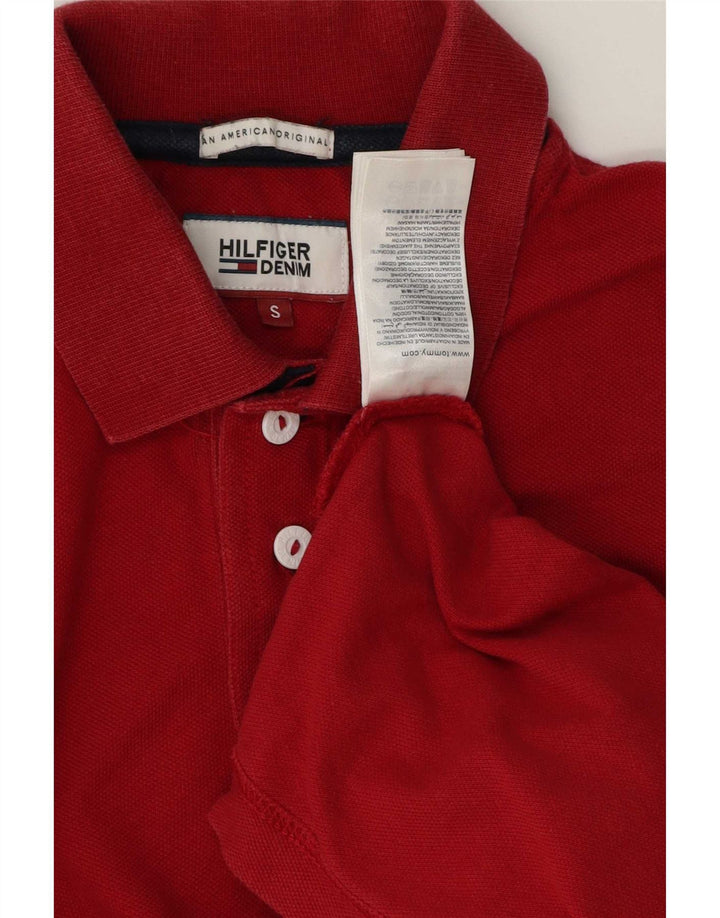 Polo grafica da uomo Tommy Hilfiger piccola in cotone rosso