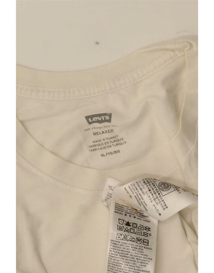 T-shirt grafica rilassata da uomo Levi's Top XL in cotone bianco