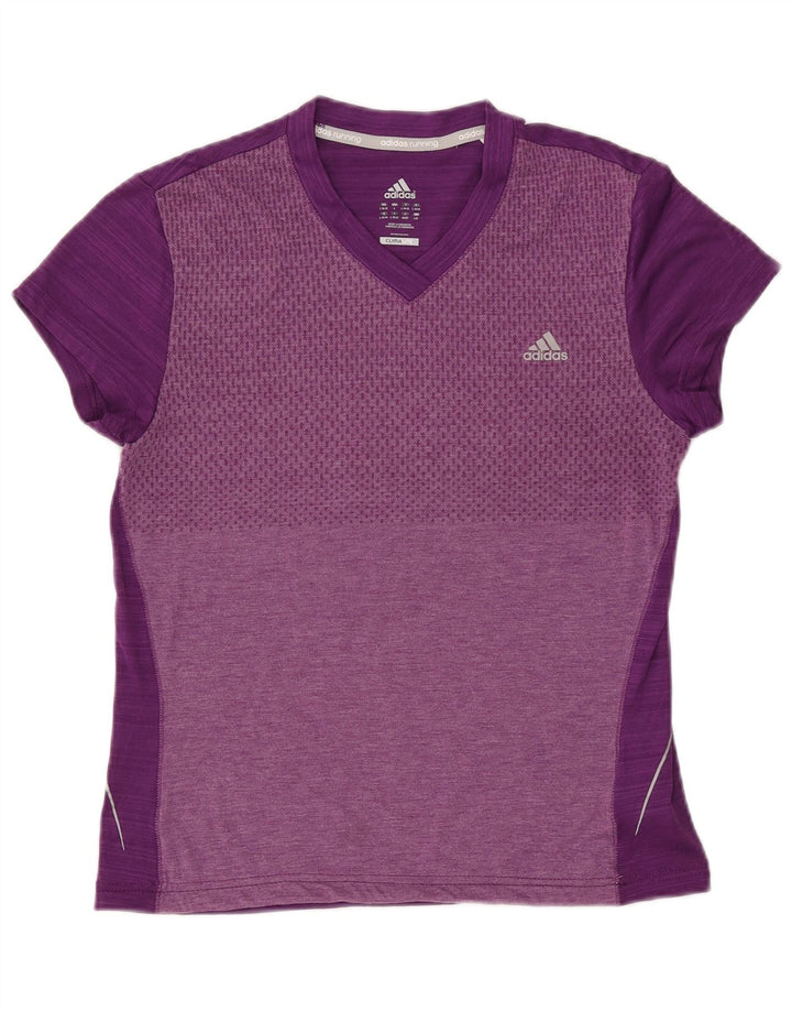T-shirt ADIDAS da donna Climalite Top UK 14 Large Purple Colourblock